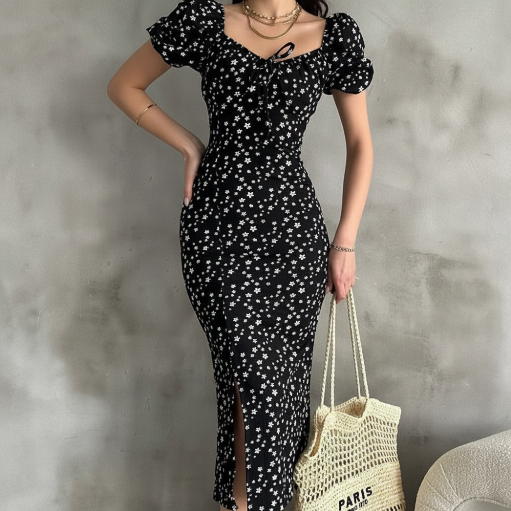 Midi-Tailliertes Kleid